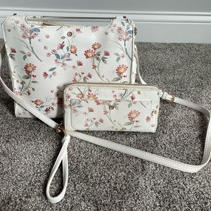 Lauren Conrad Floral Crossbody bag with matching wallet